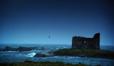 ballinskelligs castle on a gloomy day